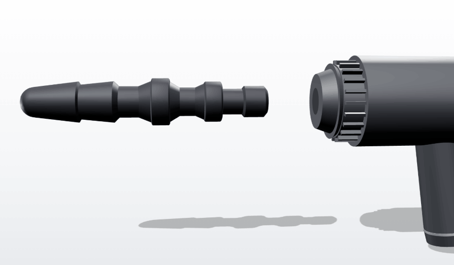 Adapter aligned with a massage gun chuck