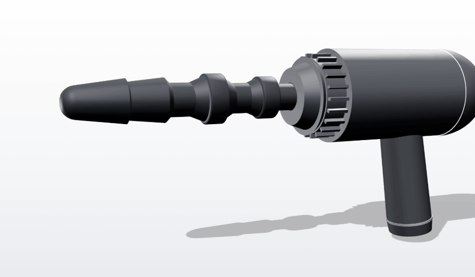Adapter locked into the massage gun